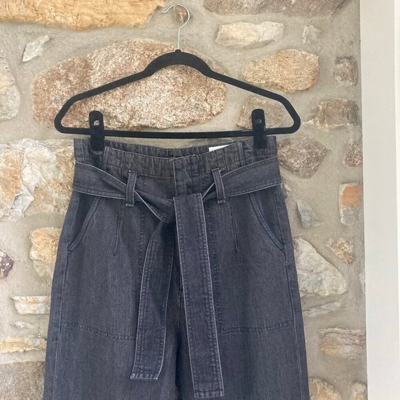 NWT Rag & Bone Darted High Rise Paper Bag Pants in Washed Black Womens 25 - Picture 4 of 11